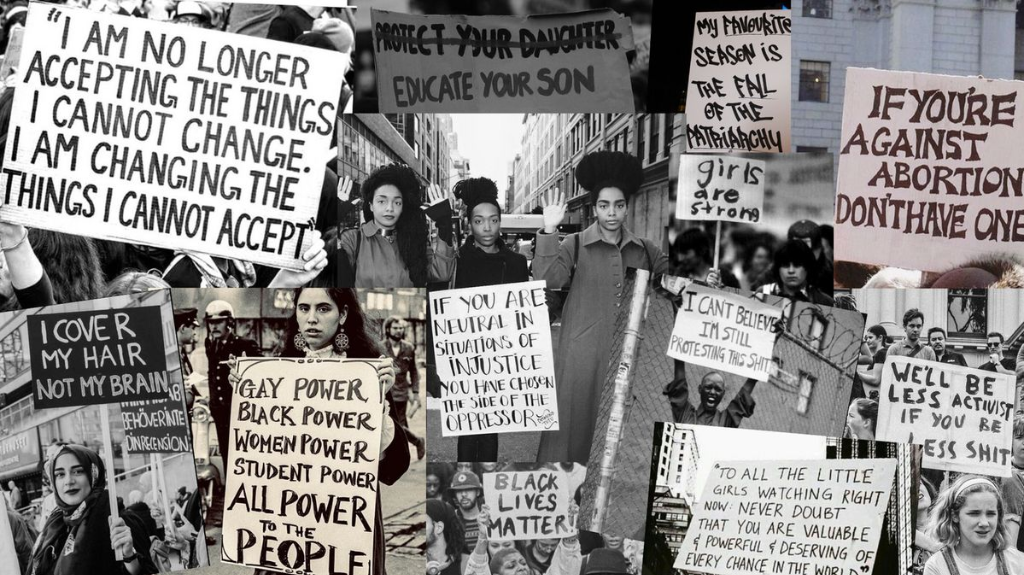 UK Newspaper Protest Collage